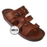 دمپایی عربی - عمده - مدل الدوحه - قهوه ای - سایز 40 تا 46 - کد 1408