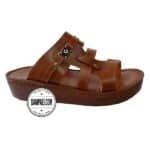 دمپایی عربی - عمده - مدل الدوحه - قهوه ای - سایز 40 تا 46 - کد 1408