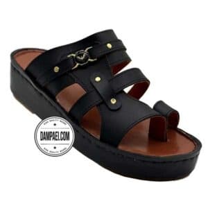 دمپایی عربی - عمده - مدل الدوحه - مشکی - سایز 40 تا 46 - کد 1408