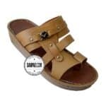 دمپایی عربی - عمده - مدل الدوحه - عسلی - سایز 40 تا 46 - کد 1408