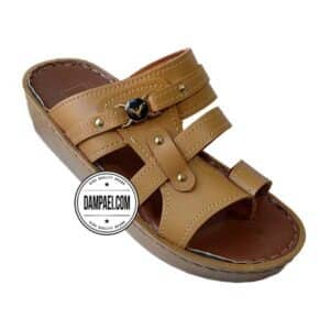 دمپایی عربی - عمده - مدل الدوحه - عسلی - سایز 40 تا 46 - کد 1408