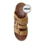 دمپایی عربی - عمده - مدل الدوحه - عسلی - سایز 40 تا 46 - کد 1408