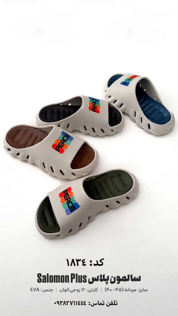 عمده دمپایی چفتی مردانه مدل سالمون پلاس - الوان - سایز 40-45 - کد 1834